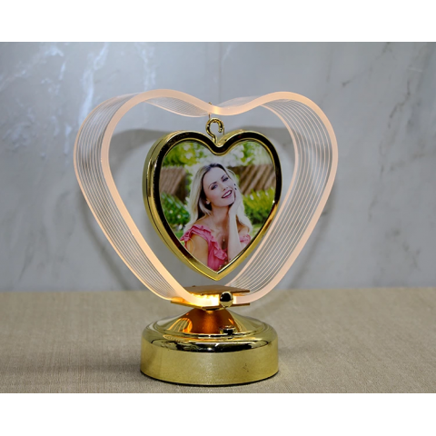 Kişiye Özel Fotoraf Alanli Kalpli Led Çerceve Alk4450