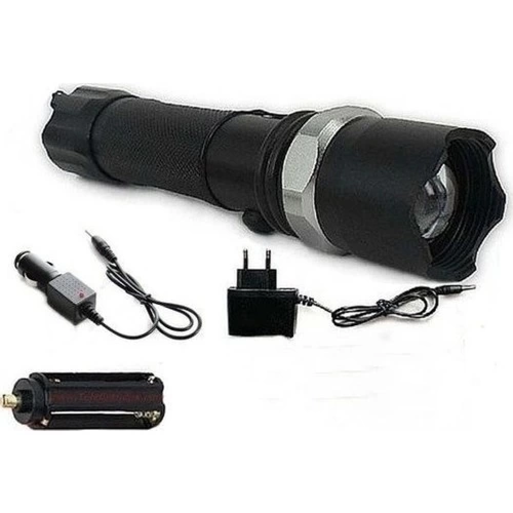Km-110 Profesyonel Şarjlı El Feneri Ledli+flashlight+zoom Özellikli  Aparatlı 6 Parça Full Set