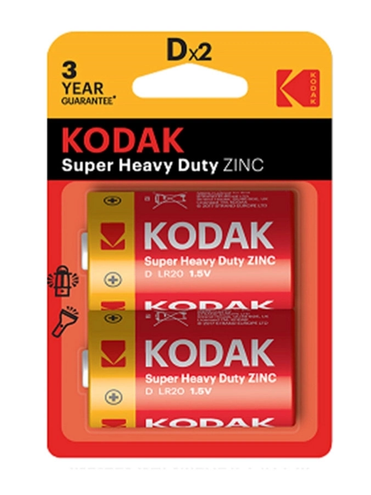 Kodak 2 Adet Çinko Karbon Blister Büyük Pil