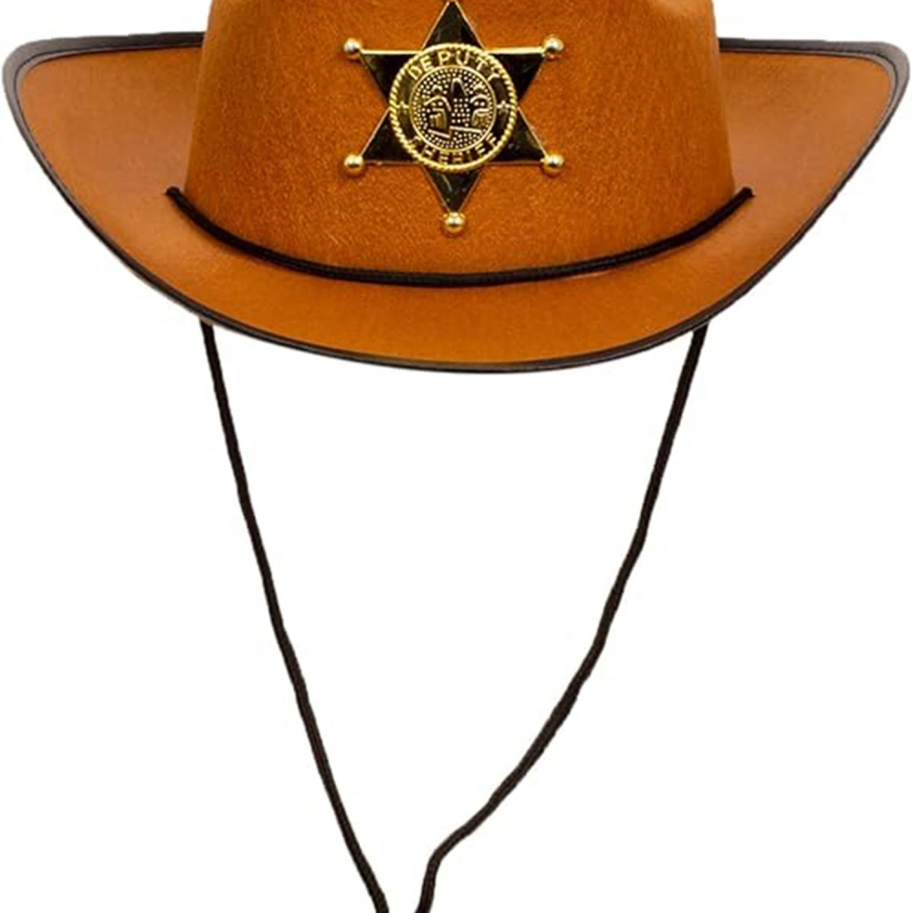 Kovboy Şerif Şapkası Kahve 12 Adet - Kostüm, Parti Ve Gösteri Şapkası