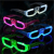 Led Işıklı Glow Pilli Parti Gözlüğü - Glow Efektli 6 Adet 5 Renk
