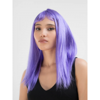 Lila Renk Uzun Düz Parti Peruğu