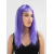 Lila Renk Uzun Düz Parti Peruğu