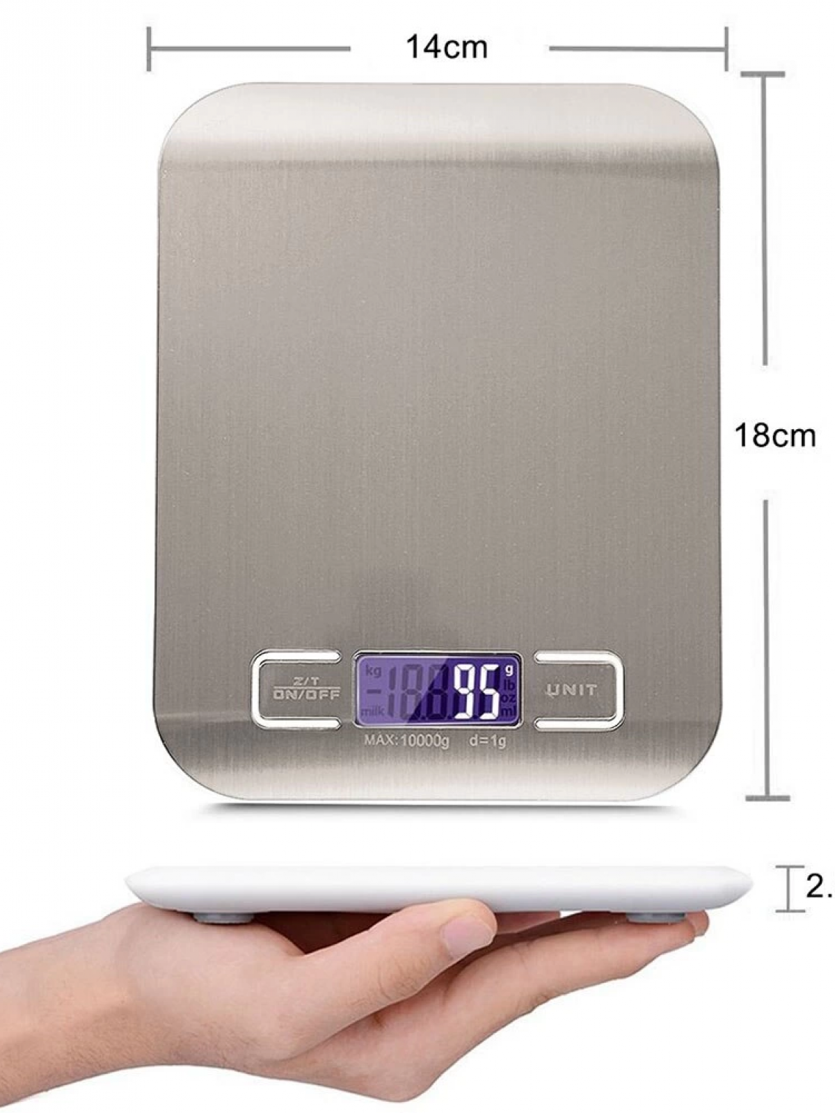 Lüx Dijital Mutfak Terazisi 5 Kg 1 Gr Hassas Paslanmaz Çelik + Pil