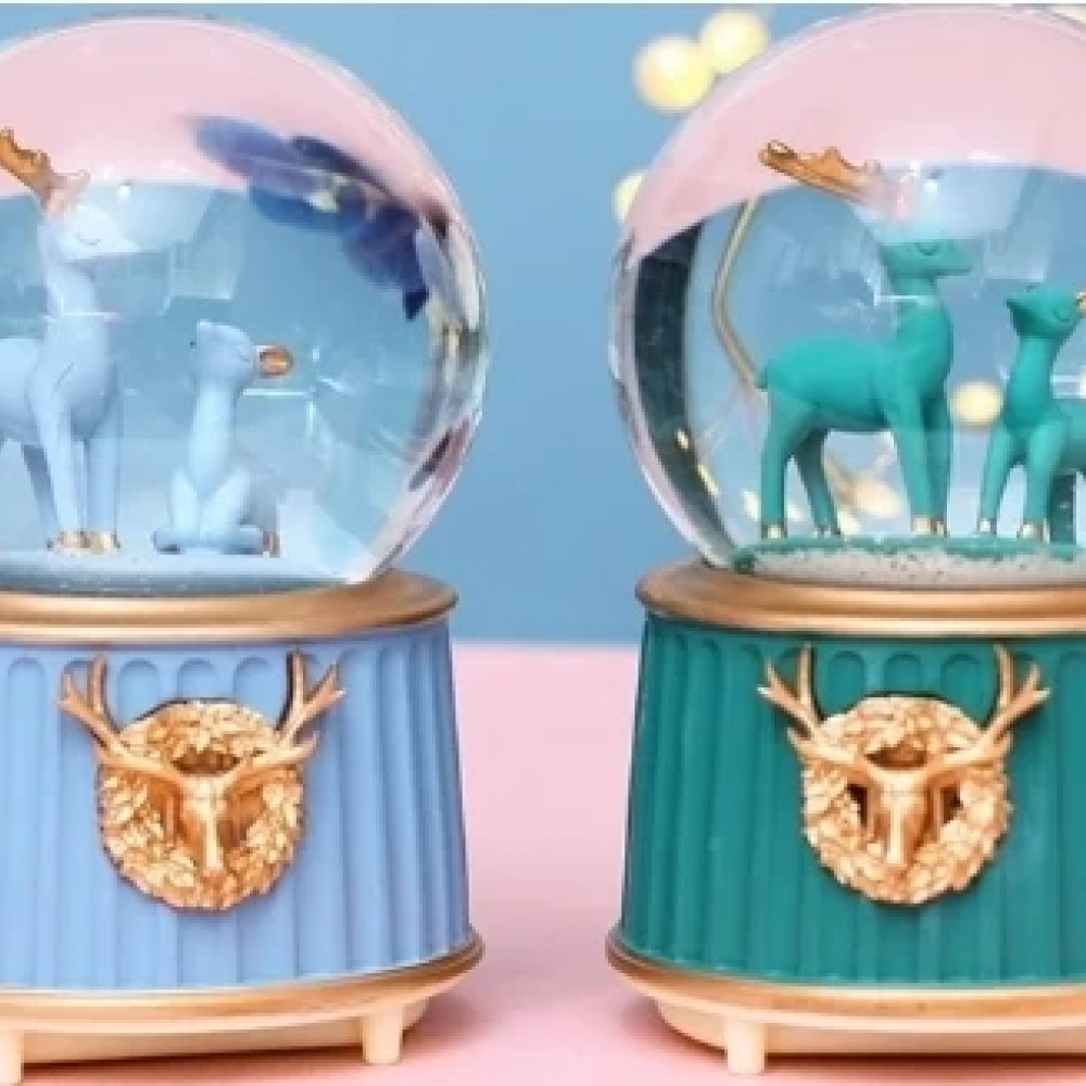 Mavi-yeşil Geyik Kar Küresi Küçük Boy