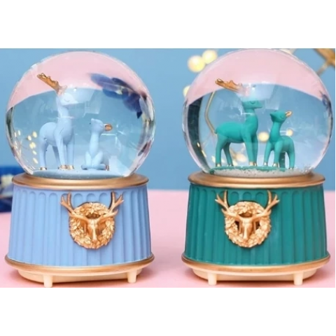 Mavi-yeşil Geyik Kar Küresi Küçük Boy