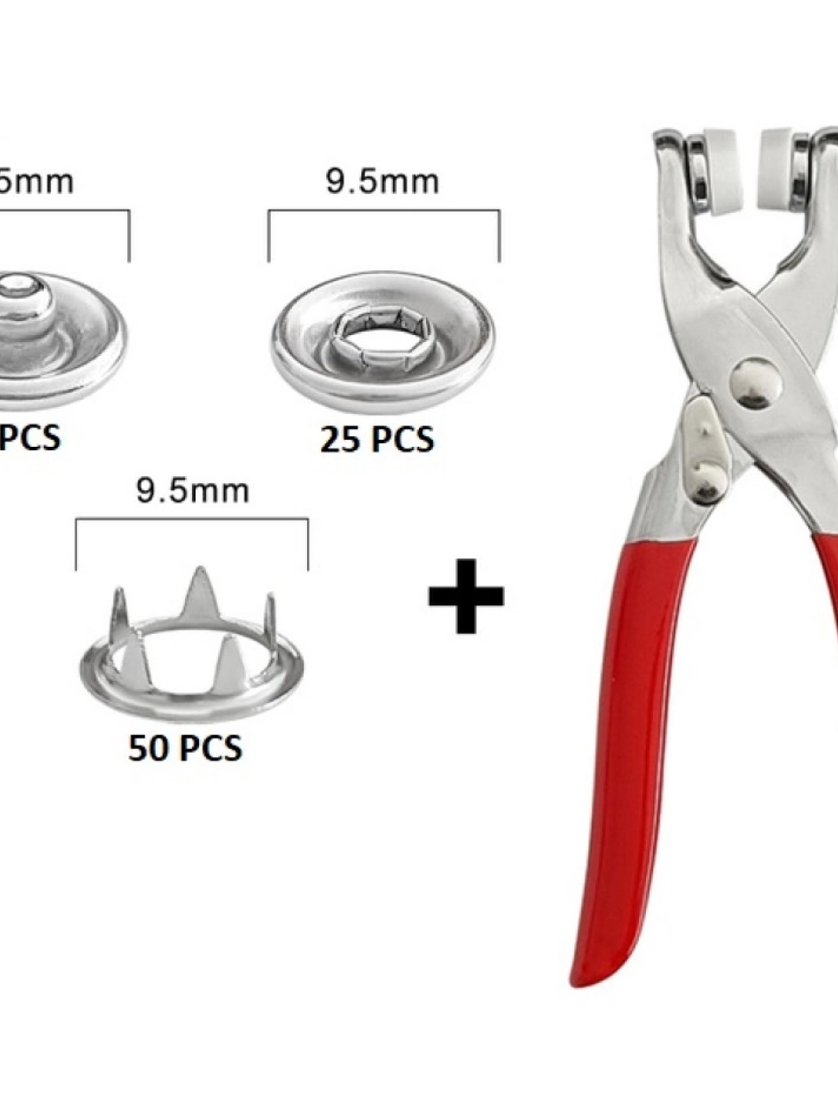 Metal Çıtçıtlı Düğme Pensesi Ve Düğmesi (25 Set)