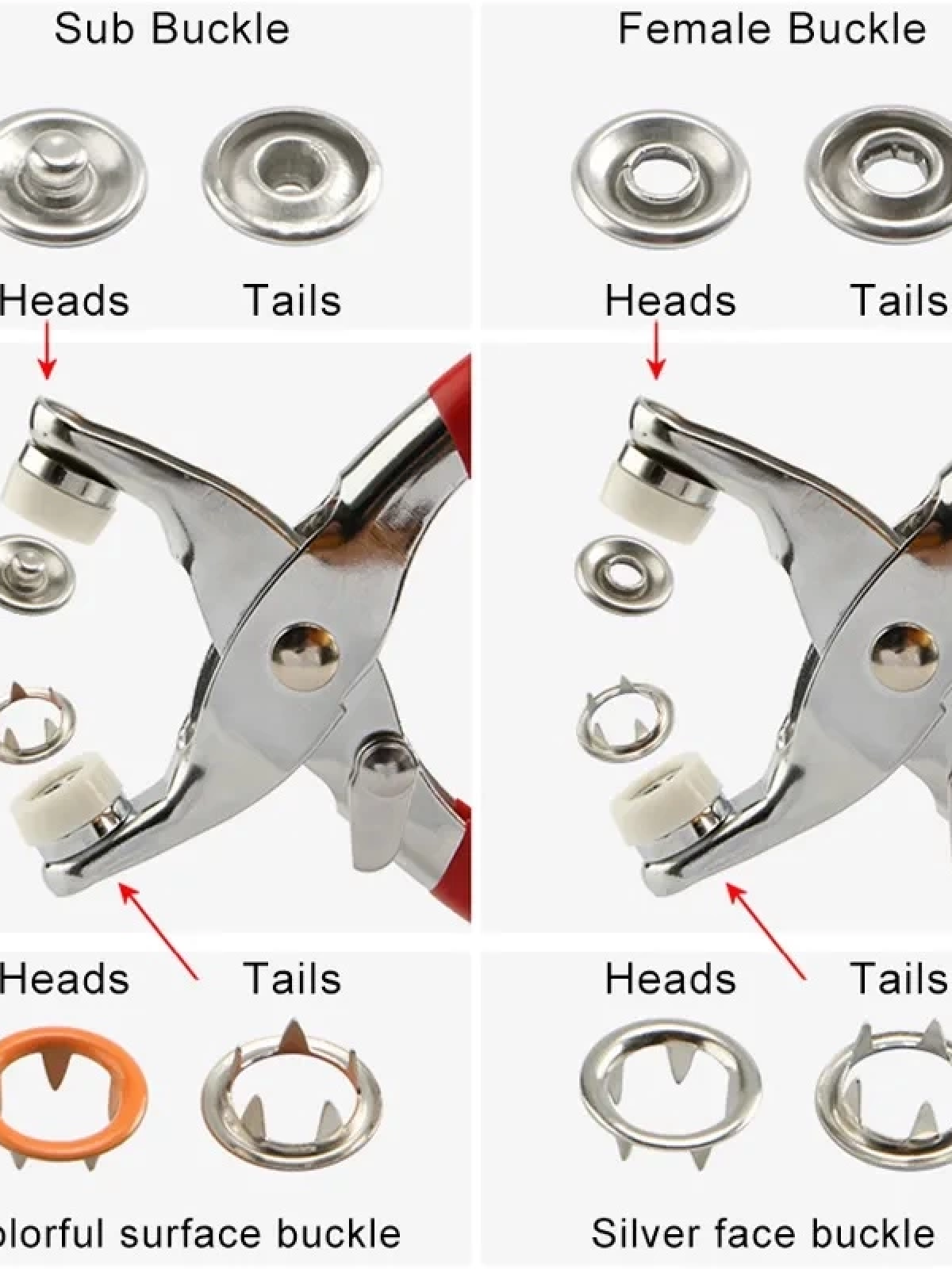 Metal Çıtçıtlı Düğme Pensesi Ve Düğmesi (25 Set)