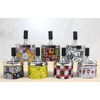 Metal Renkli Basmalı Küllük Yuvarlak Alk4528