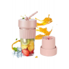 Mini Taşınabilir Mikser 350 Ml Smoothie Makinesi Meyve Sıkacağı Şarj Edilebilir Blender Pembe