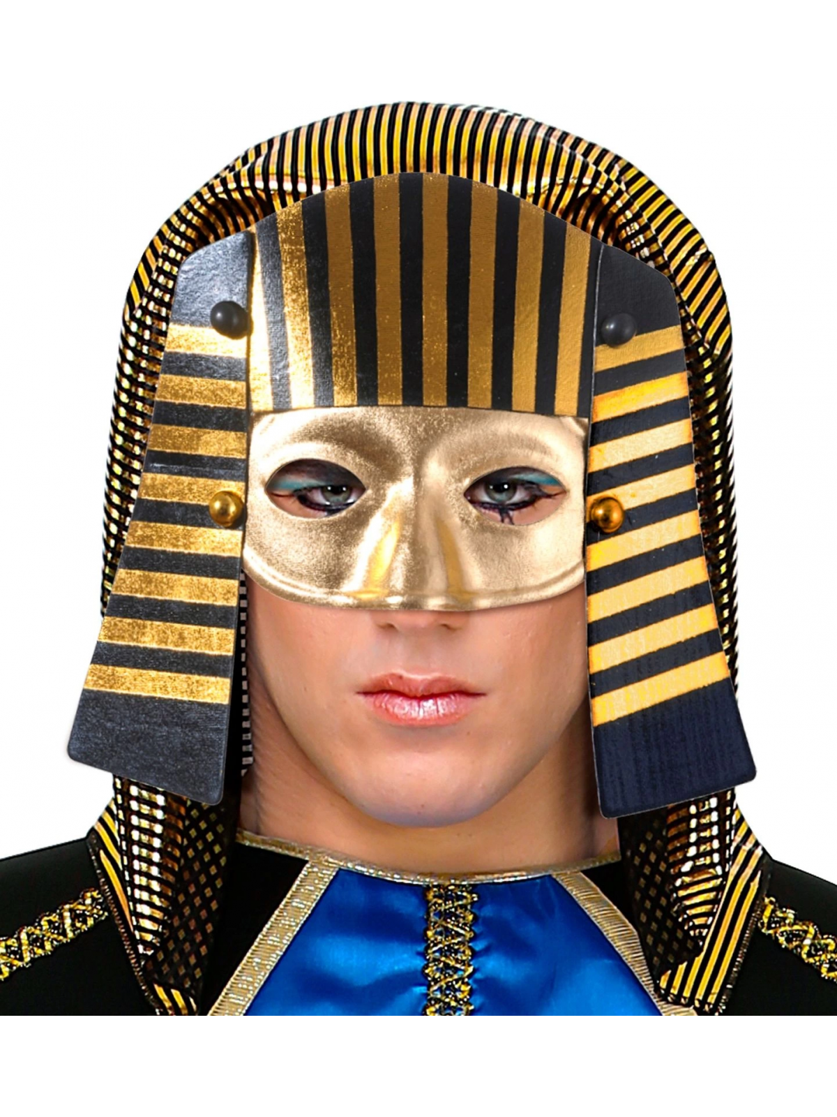 Mısırlı Maskesi Lastik Aparatlı Firavun Maskesi 21x23 Cm