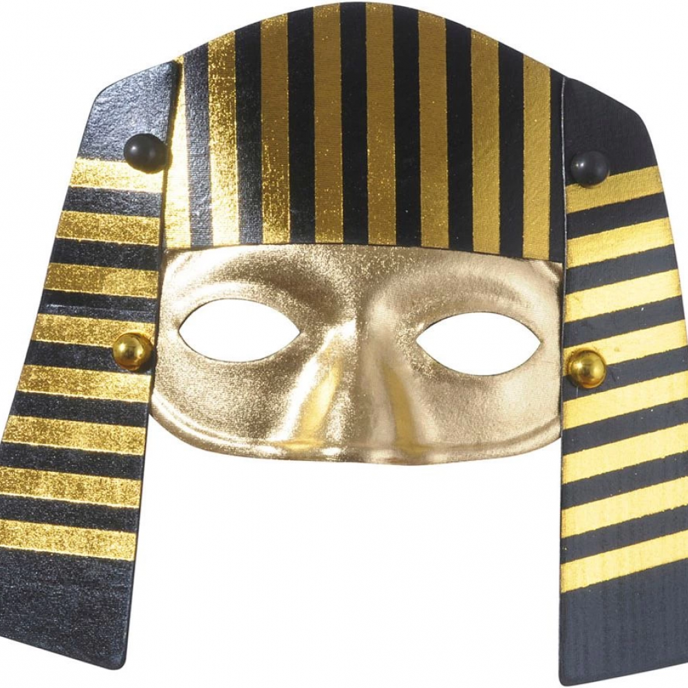 Mısırlı Maskesi Lastik Aparatlı Firavun Maskesi 21x23 Cm
