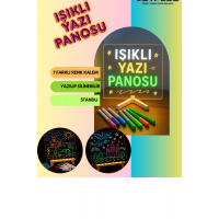 Neon Işıklı 7 Renk Işık Boyama Kalemli Led Resim Panosu Boyama Tahtası Kalemleri 20 X 20