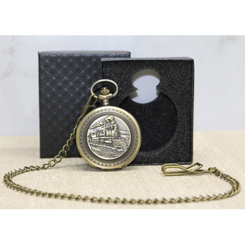 Özel Kutulu Tren Temalı Köstekli Saat Alk4670