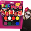 Palyaço Yüz Boyama Seti Fırçalı Makyaj Boyama Seti 8 Renk
