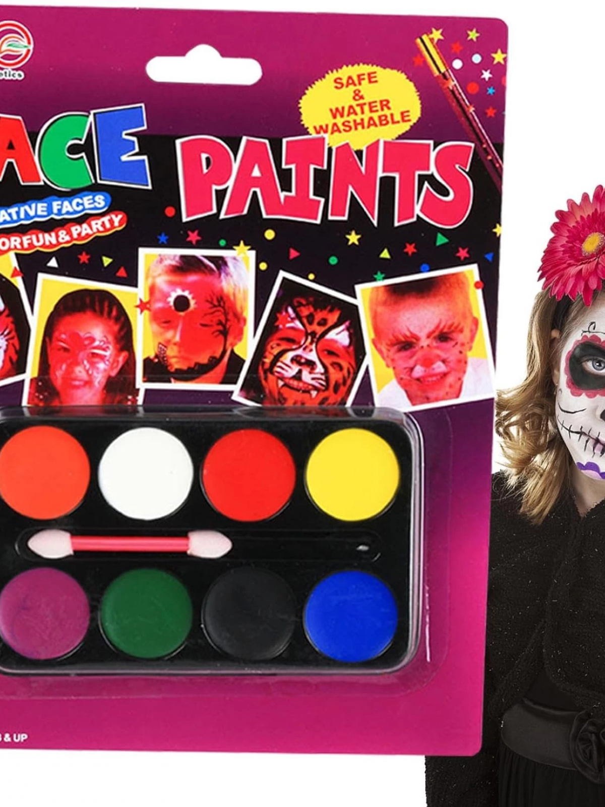 Palyaço Yüz Boyama Seti Fırçalı Makyaj Boyama Seti 8 Renk