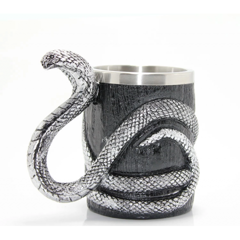 Paslanmaz Çelik Yılan Tasarımlı Kupa Bardak Alk1019