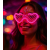 Pembe Led Işıklı Kalp Gözlük – 3 Modlu Parti  Glow Gözlüğü
