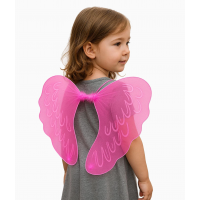 Pembe Renk Ortası Pembe Tüylü Tül Peri Kanadı 40x50 Cm