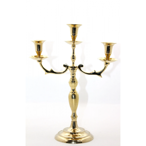 Pirinç 3'lü Şamdan 27588