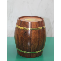 Pirinç Ahşap Fıçı Kumbara 1996