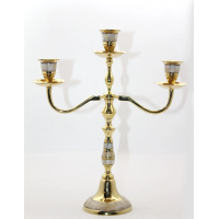 Pirinç Sedefli 3'lü Şamdan 19124