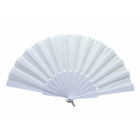 Plastik Düz Kumaş Yelpaze 12'li Beyaz