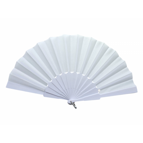 Plastik Düz Kumaş Yelpaze 12'li Beyaz