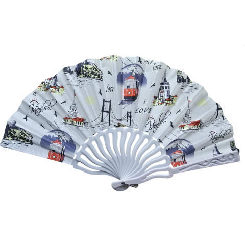 Plastik Kumaş Yelpaze 12'li İstanbul