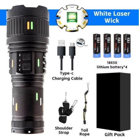 Pro F-3001 Alüminyum Tg Led Güç Göstergeli Type-c Şarjlı El Feneri 100 W