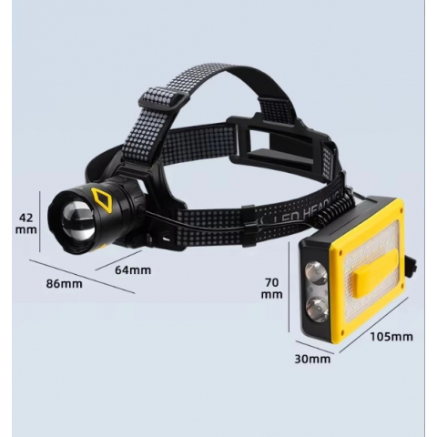 Pro F-3003 Alüminyum Pm10-tg Led Type-c Powerbank Ve Solar Şarjlı Kamp Kafa Feneri