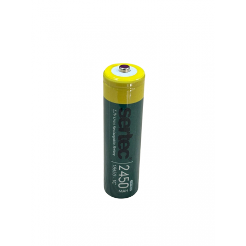 Sertec 18650 3.7v 2450 Mah 1c Li-ion Şarjlı Pil Başlı