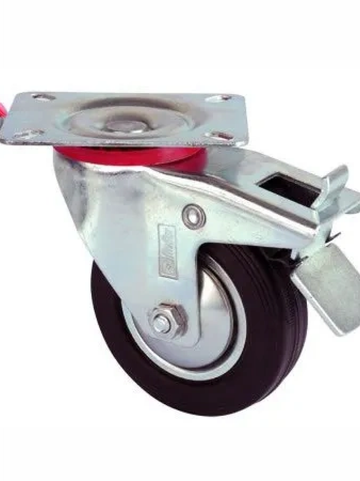 Servis Tekeri - Tablalı Frenli Siyah Döner - Çap 100 Mm