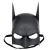 Siyah Renk Çocuk Boy Arkadan Lastikli Batman Maskesi A Kalite  20x14 Cm