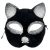 Siyah Renk Gümüş Simli Süet Kaplama Kedi Maskesi 18x14 Cm
