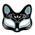 Siyah Renk Süet Kaplama Üzeri Gümüş Mavi Simli Kedi Maskesi 17x14 Cm