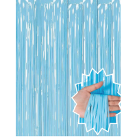 Soft Mavi Püsküllü Kapı Perdesi - Parti, Baby Shower, Sünnet Süsü, Cinsiyet Partisi 1x2 M