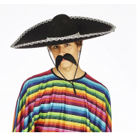 Sombrero Meksika Şapkası Mariachi Gümüş Şeritli Yetişkin Boy