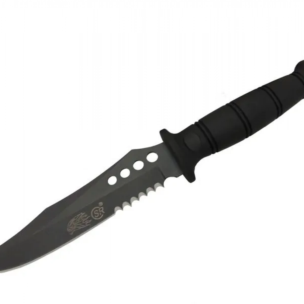 Sr S008b Lejyoner Tırtıklı Outdoor Bıçağı 29 Cm - Kauçuk Sap, Perçinli