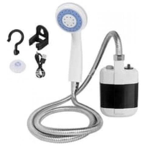 Taşınabilir Şarjlı Seyyar Duş Seti ( Pompa - Hortum - Duş Başlığı )