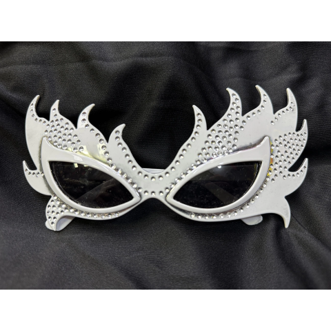 Taşlı Göz Kamaştıran Gecenin Yıldızı Beyaz Parti Alev Gözlük