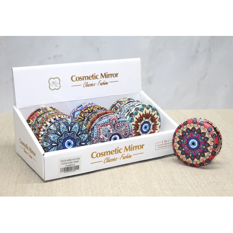 Taşlı Yuvarlak El Aynası Kalın Alk3759