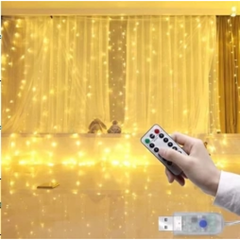 Tel Perde Led 3*3m 300 Led Gün Işığı