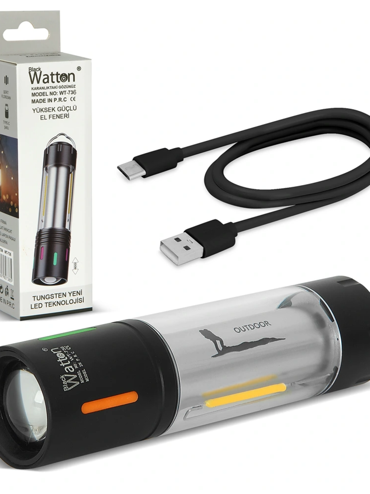 Tg Led Şarjlı Kamp Lambası Ortam Odak Aydınlatma Wt-736