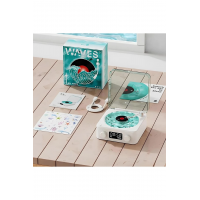 Waves Nostalji Plak Görünümlü Bluetooth Hoparlör 3d Ses Dalgası Retro Müzik Plak Mavi