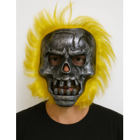 Wild Skull - Metal Kafatası Sarı Saçlı İskelet Maske