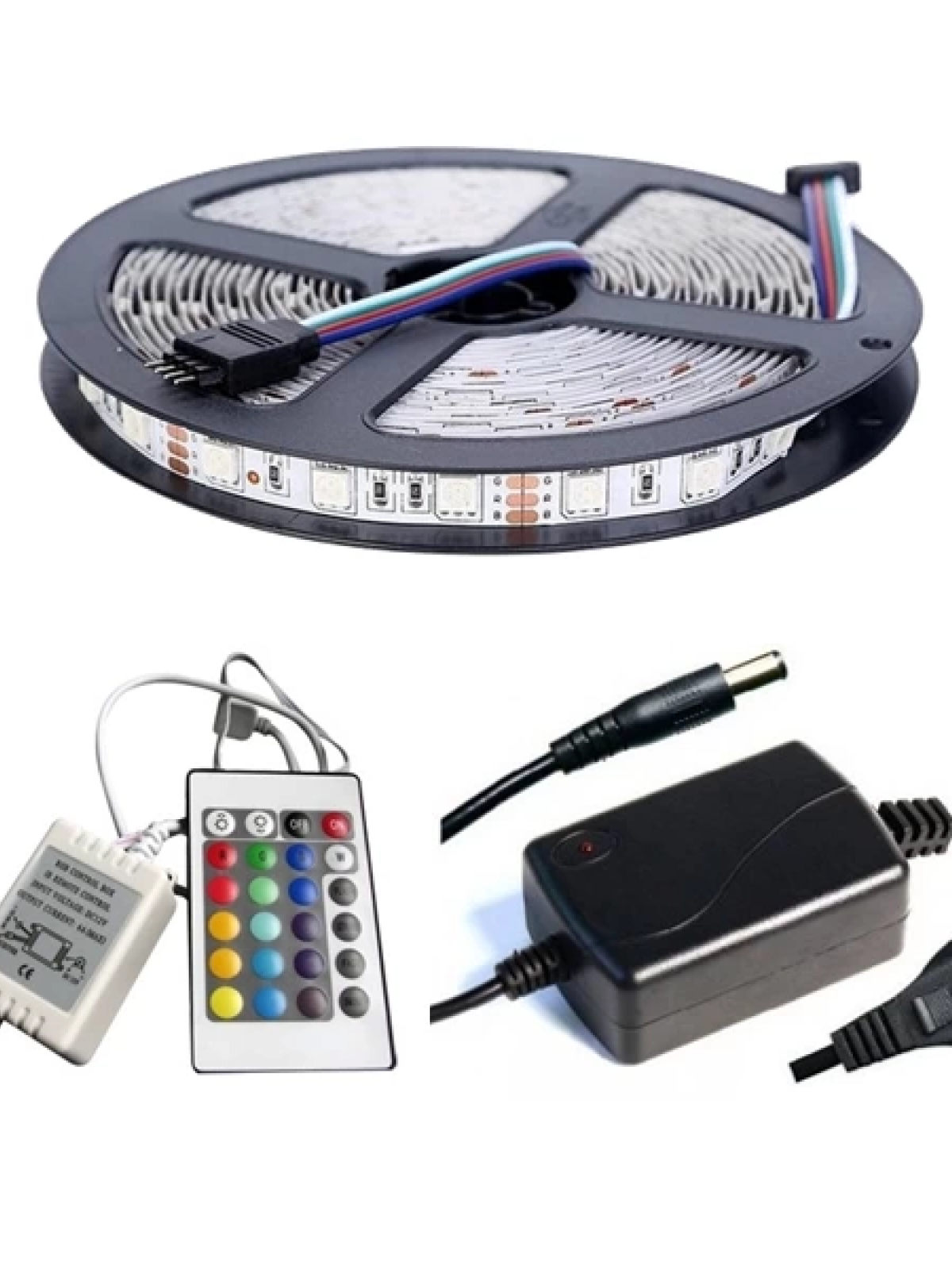 Winboss 5mt Rgb Şerit Led Slikonlu Adaptör Uzaktan Kumanda Tak Çalıştır