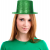 Yeşil Renk Parıltılı Simli Fötr Silindir Parti Şapkası