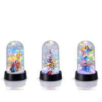 Yılbaşı Temalı Işıklı  Dekoratif Cam Fanus Alk5038