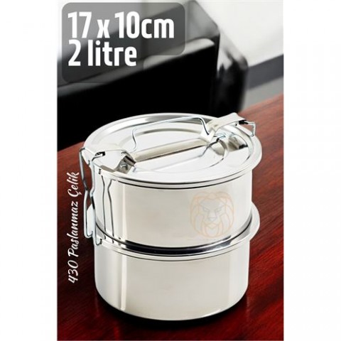 Sefer Tası Paslanmaz Çelik Yemek Kabı 17 cm 2 LİTRE